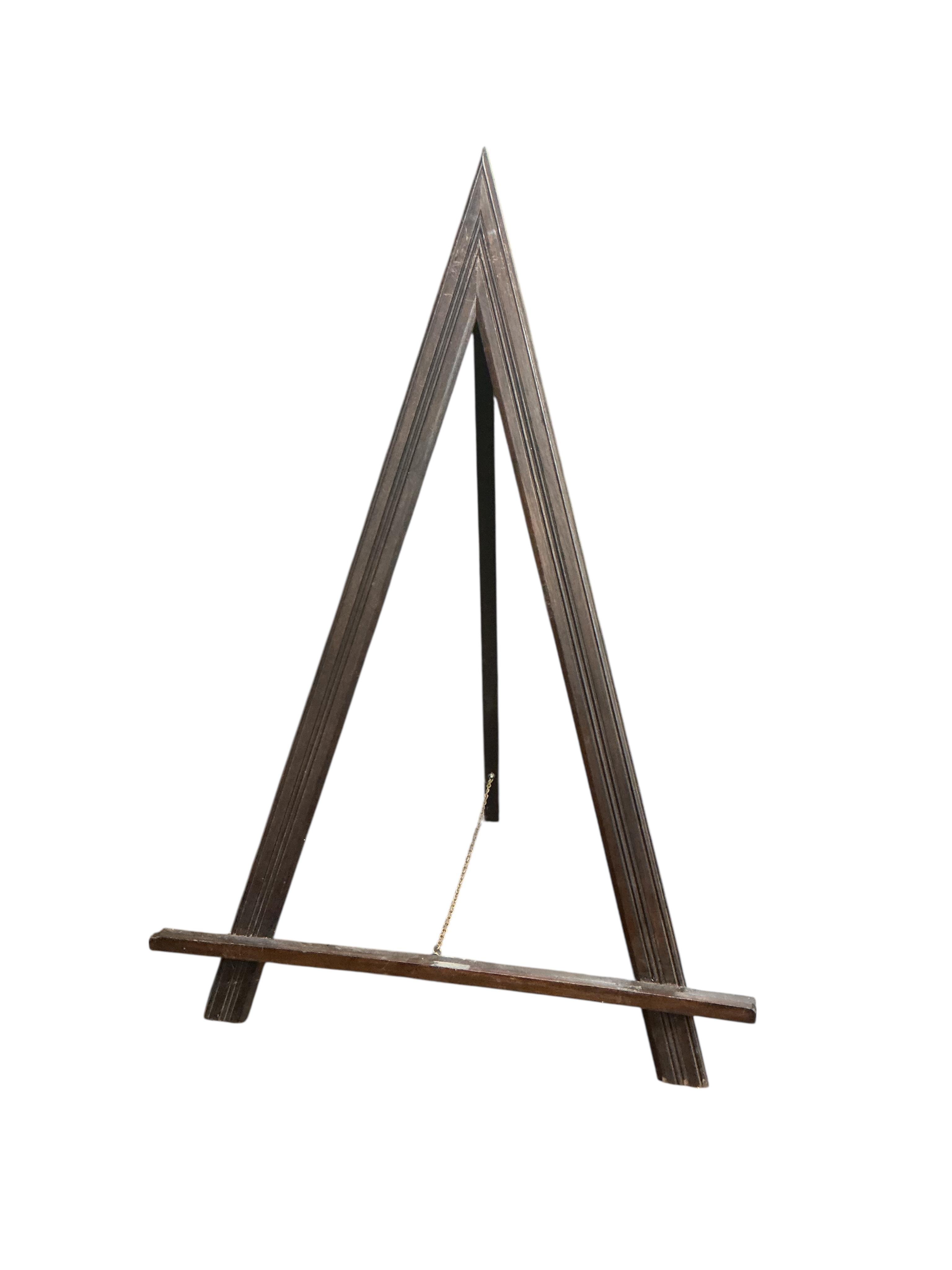A pair of mahogany 'A' frame table top easels, height 93cm